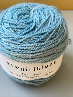 SO Soft Cowgirlblues Yarn. 100% Merino Wool. Sport Wt., from South Africa.
